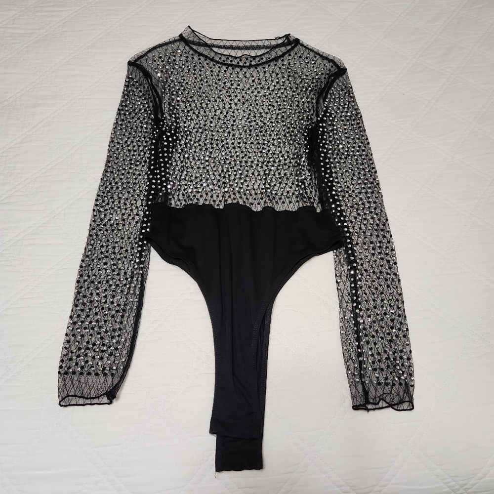 Rinestone Mesh Bodysuit